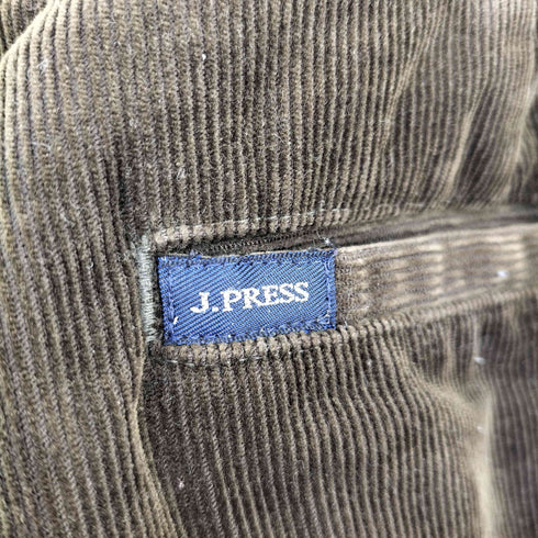 ジェイプレス J.PRESS 細畝コーディロイ 2タックスラックス YKK オリーブ メンズ 29