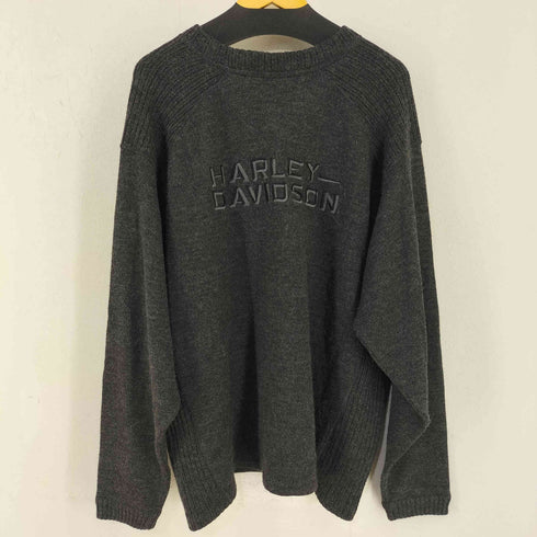 ハーレーダビッドソン HARLEY-DAVIDSON ロゴ刺繍 ラグランニット メンズ 2XL
