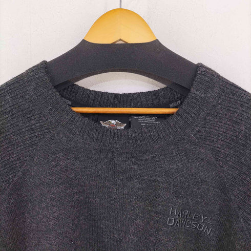 ハーレーダビッドソン HARLEY-DAVIDSON ロゴ刺繍 ラグランニット メンズ 2XL