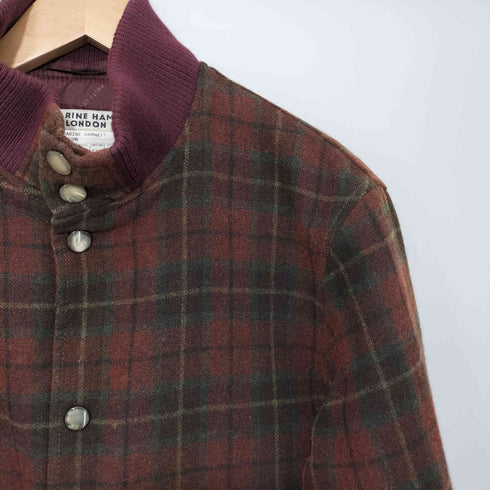 キャサリンハムネットロンドン KATHARINE HAMNETT LONDON 裏地キルティング チェック ウール スナップ ブルゾン メンズ import:M