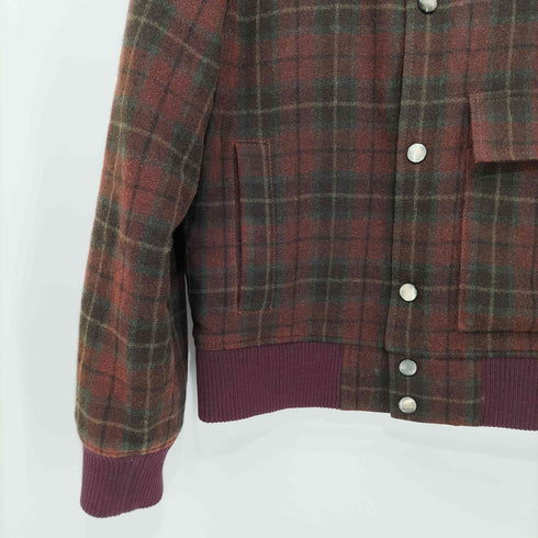 キャサリンハムネットロンドン KATHARINE HAMNETT LONDON 裏地キルティング チェック ウール スナップ ブルゾン メンズ import:M
