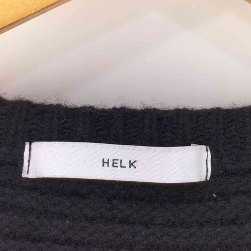 HELK ウール ナイロン ケーブル ノーカラー カーディガン レディース