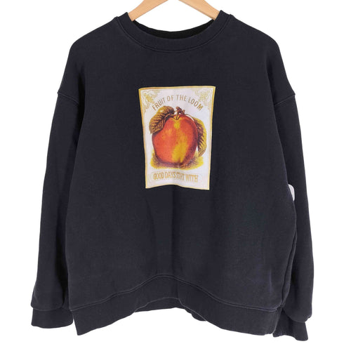 フルーツオブザルーム FRUIT OF THE LOOM 両面プリント クルーネックスウェット メンズ JPN:M