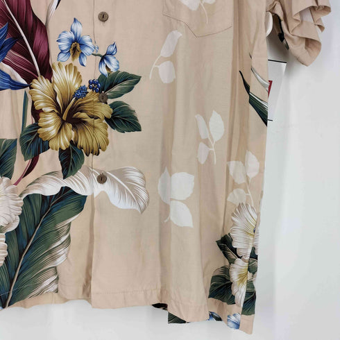 PARADISE BAY ハワイ製 フラワープリント レーヨン アロハシャツ メンズ import:XL