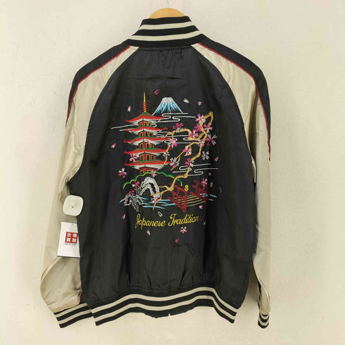 一心如鏡 サテン地スカジャン 富士山 JAPANESE Souvenir Jacket メンズ L
