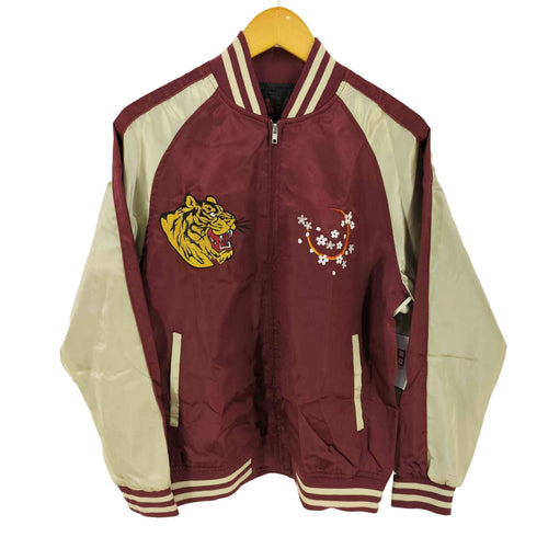 一心如鏡 サテン地スカジャン 虎 JAPANESE Souvenir Jacket メンズ L