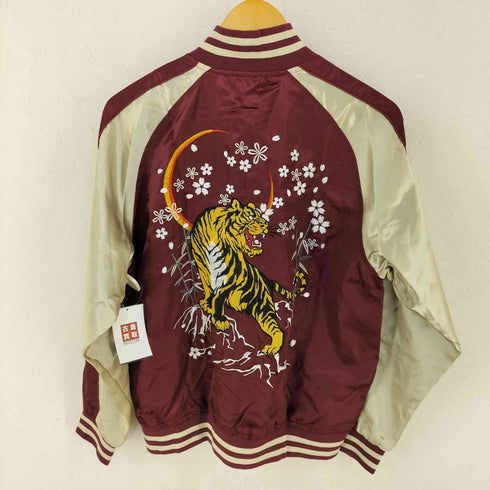 一心如鏡 サテン地スカジャン 虎 JAPANESE Souvenir Jacket メンズ L