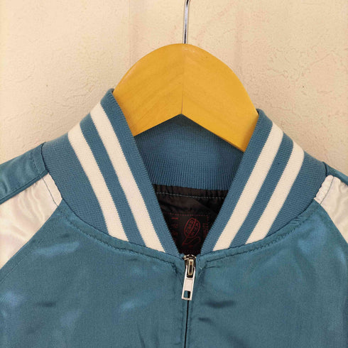 一心如鏡 サテン地スカジャン 龍 鮫 JAPANESE Souvenir Jacket メンズ L
