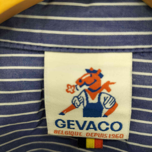 Gevaco バンドカラーストライプシャツ メンズ UK:38