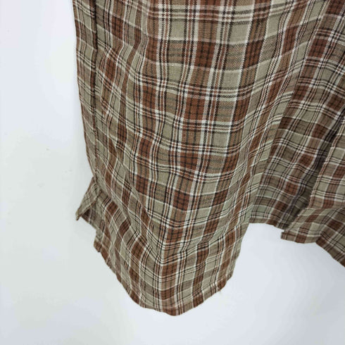 バナナリパブリック BANANA REPUBLIC リネン100 ボックス 半袖チェックシャツ メンズ import:L