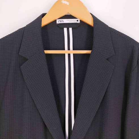 ザラ ZARA シアサッカーブレザー 2B テーラードジャケット メンズ import:XL