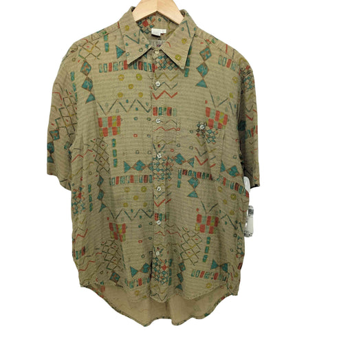ザテリトリーアヘッド THE TERRITORY AHEAD 90S 総柄 総シルク ショートスリーブシャツ メンズ import:L