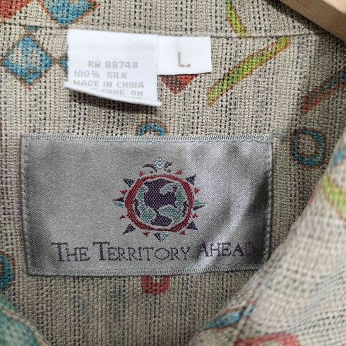 ザテリトリーアヘッド THE TERRITORY AHEAD 90S 総柄 総シルク ショートスリーブシャツ メンズ import:L