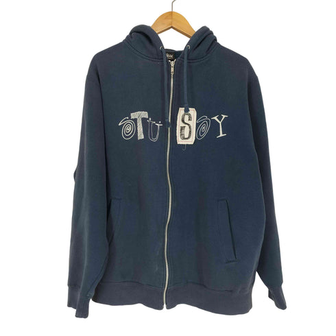 ステューシー Stussy 黒タグ フロントデザインジップパーカー メンズ JPN:L