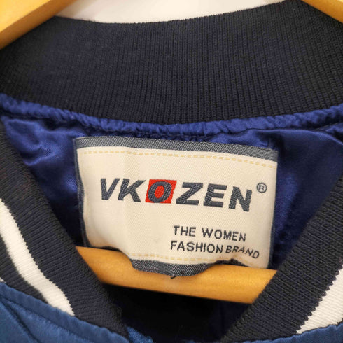 VKOZEN サテン地スカジャン 鶴 メンズ