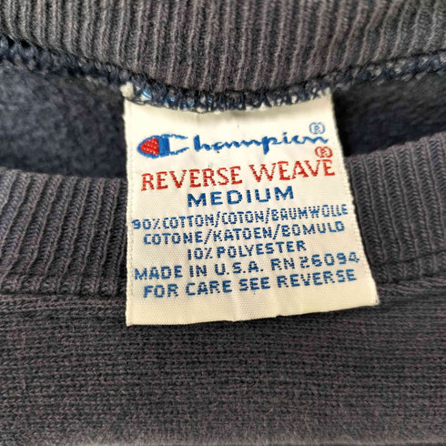 チャンピオン Champion 90S USA製 刺繍タグ REVERSE WEAVE リバースウィーブ スクリプト ロゴ クルーネック スウェット メンズ import:M