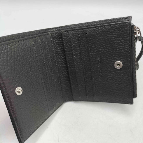 エンポリオアルマーニ EMPORIO ARMANI ZIPPED TUMBLED LEATHER CARD HOLDER シボ革 カウレザー 二つ折り 財布 ウォレット カードホルダー メンズ