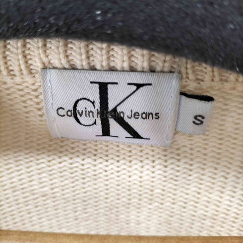 カルバンクラインジーンズ Calvin Klein Jeans デザインクルーネックコットンニット メンズ import:S