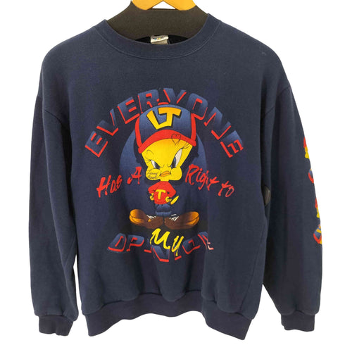 90S プリントデザインクルーネックスウェット メンズ import:L