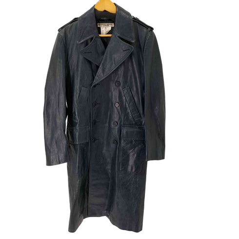 キャサリンハムネットロンドン KATHARINE HAMNETT LONDON 90S ダブルチェスターレザーロングコート メンズ import:M