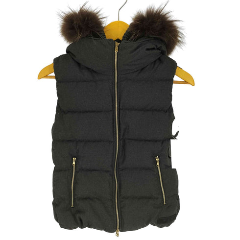 タトラス TATRAS FAGLIA ファグリア シルク混 レイヤード ジップ ラクーンファー ダウン ベスト Lampoジップ レディース 01