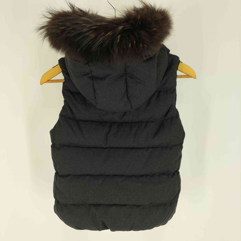 タトラス TATRAS FAGLIA ファグリア シルク混 レイヤード ジップ ラクーンファー ダウン ベスト Lampoジップ レディース 01