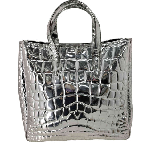 イヴサンローラン Yves Saint Laurent rive gauche クロコシルバートートバッグ メンズ