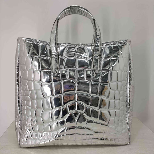 イヴサンローラン Yves Saint Laurent rive gauche クロコシルバートートバッグ メンズ