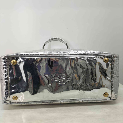 イヴサンローラン Yves Saint Laurent rive gauche クロコシルバートートバッグ メンズ