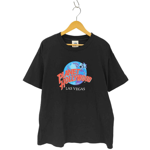 プラネットハリウッド PLANET HOLLYWOOD 90S USA製 シングルステッチ LAS VEGAS プリント クルーネック半袖Tシャツ メンズ JPN:XL