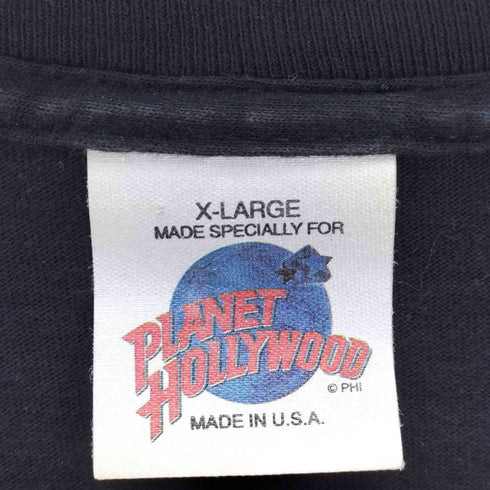 プラネットハリウッド PLANET HOLLYWOOD 90S USA製 シングルステッチ LAS VEGAS プリント クルーネック半袖Tシャツ メンズ JPN:XL