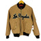 ジョイリッチ JOYRICH 裏地 キルティング Los Angeles バック ベア くまアップリケ ボア ワッペン フェイクレザー スタジアムジャケット スタジャン フライト ジャケット レディース import:M