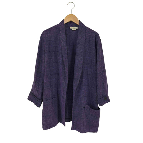 mitchell mitchell MADE IN USA ポリレーヨン チェックショールカラージャケット レディース 14