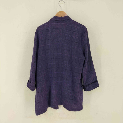 mitchell mitchell MADE IN USA ポリレーヨン チェックショールカラージャケット レディース 14