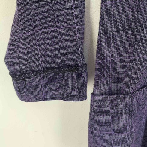 mitchell mitchell MADE IN USA ポリレーヨン チェックショールカラージャケット レディース 14