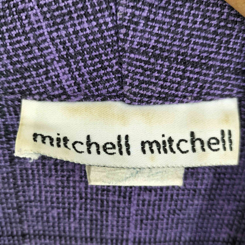 mitchell mitchell MADE IN USA ポリレーヨン チェックショールカラージャケット レディース 14