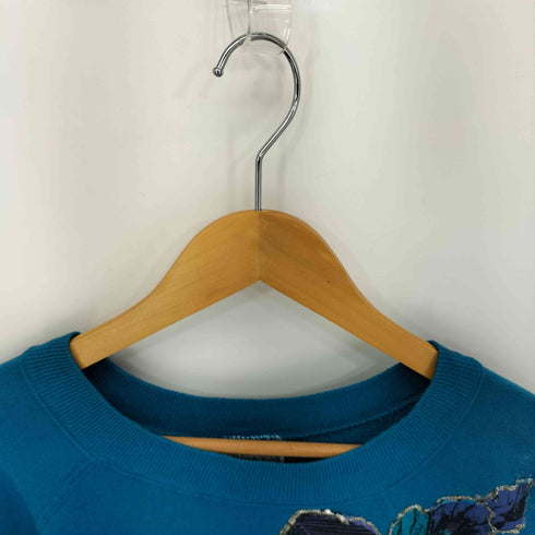 HANES HER WAY 90S USA製 花柄ワッペン ラグラン L/S スウェット レディース JPN:XL