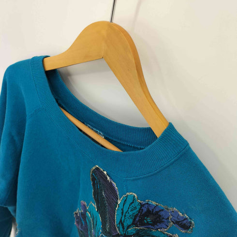 HANES HER WAY 90S USA製 花柄ワッペン ラグラン L/S スウェット レディース JPN:XL
