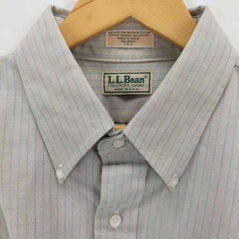 エルエルビーン L.L.Bean 80s USA製 ボタンダウンストライプ半袖シャツ メンズ 17 1/2