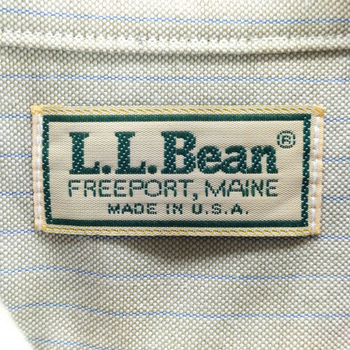 エルエルビーン L.L.Bean 80s USA製 ボタンダウンストライプ半袖シャツ メンズ 17 1/2