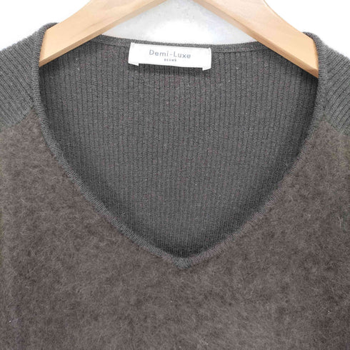 デミルクスビームス Demi-Luxe BEAMS フロントシャギーVネックニットセーター レディース
