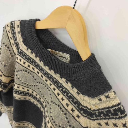 総柄 ウール L/S ニット レディース