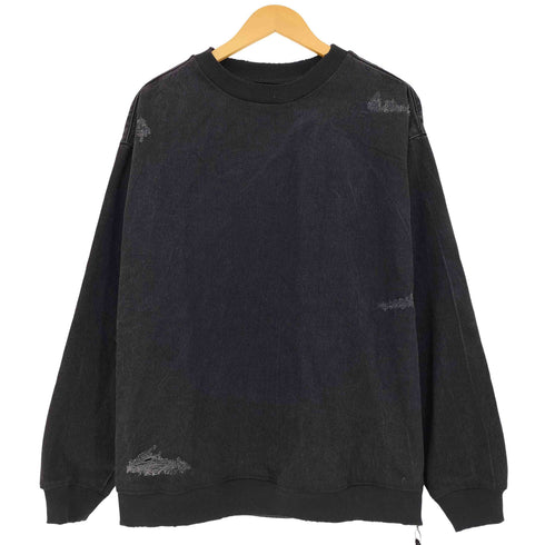 ザラ ZARA ダメージデニムサイドジップロングスリーブプルオーバー メンズ import:M