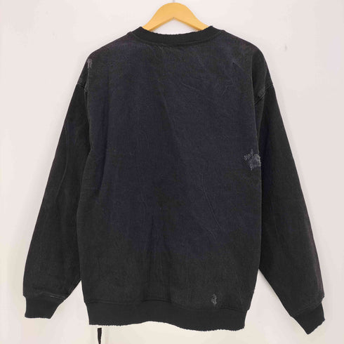 ザラ ZARA ダメージデニムサイドジップロングスリーブプルオーバー メンズ import:M