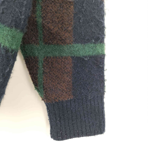 ユナイテッドアローズグリーンレーベルリラクシング UNITED ARROWS green label relaxing チェック柄モヘアライクカーディガン メンズ JPN:L