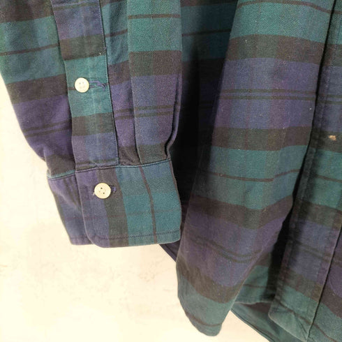 ラルフローレン RALPH LAUREN 90-00s スモールポニー刺繍 BDチェックシャツ ブラックウォッチ メンズ import:M