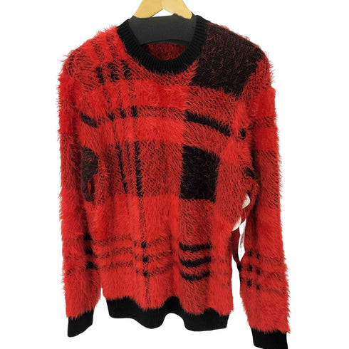 ゲス GUESS OVERSIZED PLAID CREW-NECK SWEATER クルーネックニット メンズ import:S