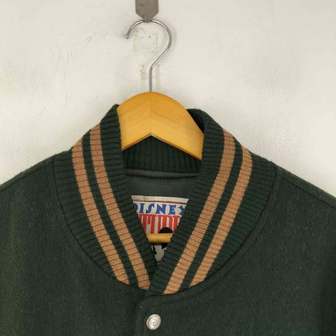 80S MADE IN USA キャラクター刺繍 レザー切替スタジャン メンズ JPN:L