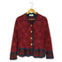 イヴサンローラン Yves Saint Laurent フラワーパターン デザインボタン ウール フリルカーディガン レディース import:M