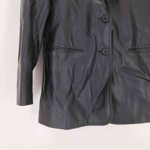 ザラ ZARA フェイクレザーテーラードジャケット レディース import:XS